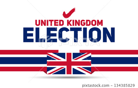 United Kingdom election banner with horizontal flag stripe layout 134385829