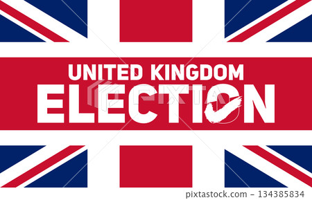 United Kingdom election banner with centered text and full flag layout United Kingdom election banner with centered text and full flag layout 134385834