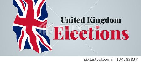 United Kingdom elections banner with simple text and flag icon 134385837