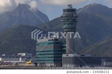 air control tower in Hong Kong airport. the only one interntation airport in Hong Kong air control tower in Hong Kong airport. the only one interntation airport in Hong Kong 134386131