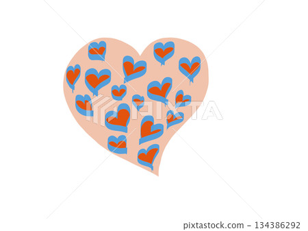 Heart-shaped illustrations - Pop and colorful hearts Heart-shaped illustrations - Pop and colorful hearts 134386292