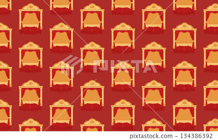 Seamless theatre pattern with auditorium and theatre building elements, classic performing arts background design Seamless theatre pattern with auditorium and theatre building elements, classic performing arts background design 134386392