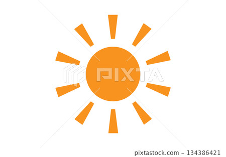 Simple orange sun illustration 134386421