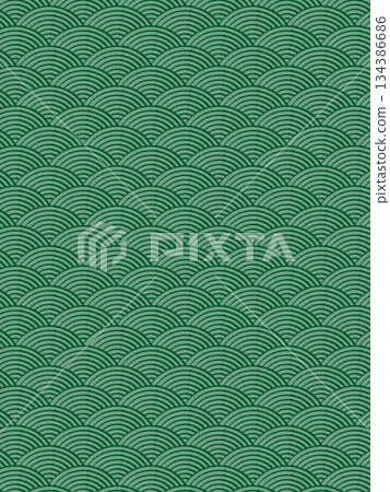 Dark green Seigaiha pattern Dark green Seigaiha pattern 134386686