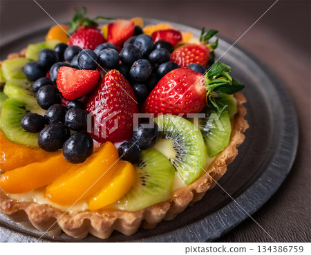 Colorful fruit tart 134386759