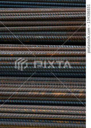 Armature background, rusty armature folded. The Iron background Armature background, rusty armature folded. The Iron background 134386831
