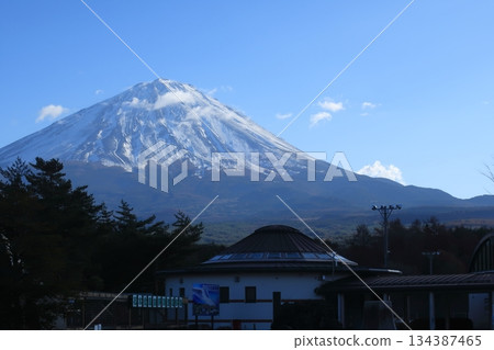Mount Fuji as seen from Roadside Station Narusawa Mount Fuji as seen from Roadside Station Narusawa 134387465