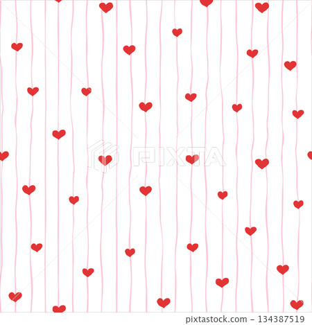 Hearts And Striped Line Seamless Romantic Pattern For Valentines Day and Birthday Hearts And Striped Line Seamless Romantic Pattern For Valentines Day and Birthday 134387519