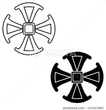 Canterbury cross symbol. Canterbury sign. flat style. Canterbury cross symbol. Canterbury sign. flat style. 134387960