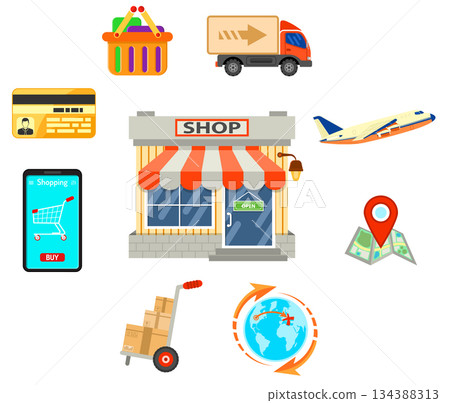 Online Shopping Infographics 134388313