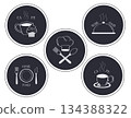 Cafe home cooking or chef logo design concept. Food Cooking logo vector. Cooking logo and poster templates. 134388322
