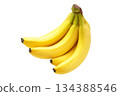Bunch of ripe bananas isolated on white background. 134388546