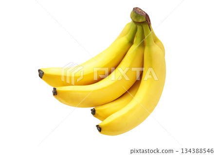Bunch of ripe bananas isolated on white background. Bunch of ripe bananas isolated on white background. 134388546