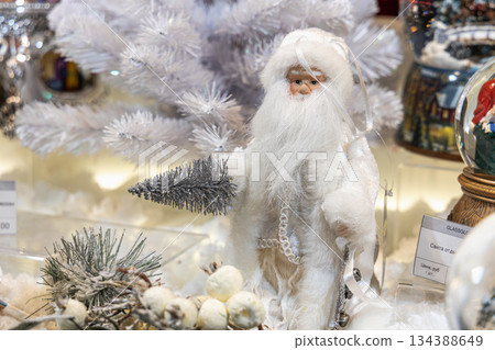 Traditional Christmas souvenir nutcrackers sold on Christmas market 134388649