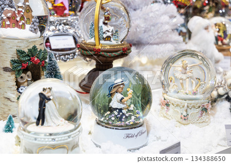 Traditional Christmas souvenir nutcrackers sold on Christmas market Traditional Christmas souvenir nutcrackers sold on Christmas market 134388650