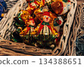 Traditional Christmas souvenir nutcrackers sold on Christmas market 134388651