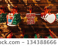 Traditional Christmas souvenir nutcrackers sold on Christmas market 134388666