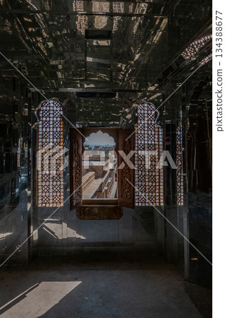 ndia, interior of a room adorned with mirrors in the Jaisalmer Fort, also known as Sonar Qila. ndia, interior of a room adorned with mirrors in the Jaisalmer Fort, also known as Sonar Qila. 134388677