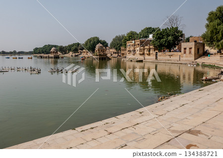 Gadisar Lake, a historic artificial reservoir in Jaisalmer, India Gadisar Lake, a historic artificial reservoir in Jaisalmer, India 134388721