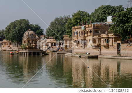 Gadisar Lake, a historic artificial reservoir in Jaisalmer, India Gadisar Lake, a historic artificial reservoir in Jaisalmer, India 134388722