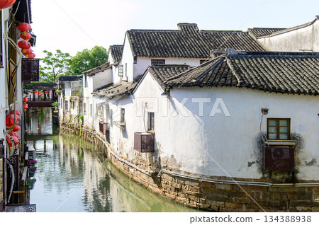 A beautiful view of Shantang Street, a famous water town in Suzhou, China A beautiful view of Shantang Street, a famous water town in Suzhou, China 134388938