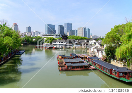 A beautiful view of Shantang Street, a famous water town in Suzhou, China A beautiful view of Shantang Street, a famous water town in Suzhou, China 134388986