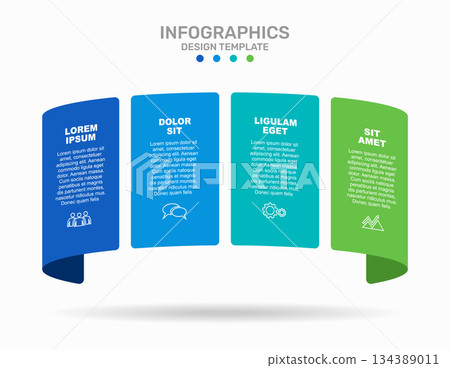 Infographic panels with icons and titles, ideal for structured business presentation layouts. Vector illustration. Infographic panels with icons and titles, ideal for structured business presentation layouts. Vector illustration. 134389011
