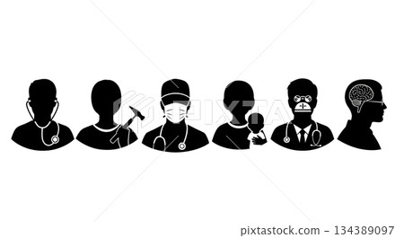 Medical Specialist Silhouette Collection Medical Specialist Silhouette Collection 134389097