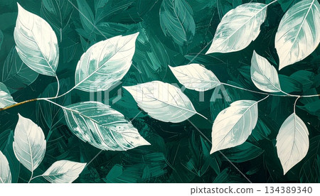 彩繪樹葉插圖 134389340