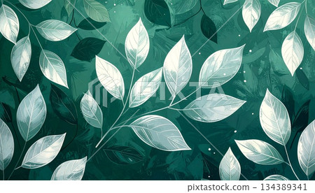 彩繪樹葉插圖 134389341