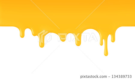 Dripping cheese illustration, realistic 134389733