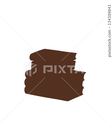 Stacked thick books silhouette Stacked thick books silhouette 134389841