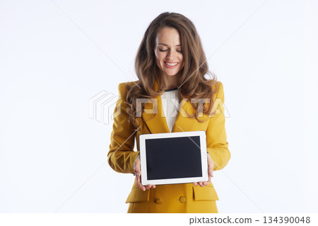 Confident Professional with Blank Digital Tablet Confident Professional with Blank Digital Tablet 134390048