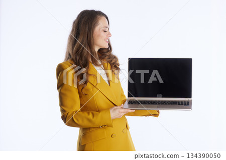Engaged Business Professional with Open Laptop Engaged Business Professional with Open Laptop 134390050