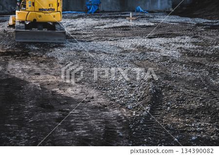 Heavy machinery and construction site 134390082