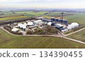 Drone Aerial View of Biogas Plant in Rural Denmark Drone Aerial View of Biogas Plant in Rural Denmark 134390455