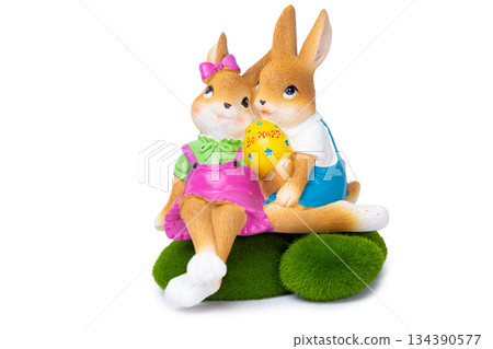 Easter bunnies isolated Easter bunnies isolated 134390577