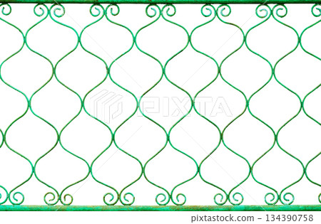metal fence isolated metal fence isolated 134390758