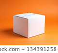 A simple white box on an orange background 134391258