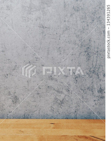 Minimalist empty background with rough gray concrete wall and warm wooden table top. Perfect for product display, mockup or presentation. Empty Concrete Wall and Wooden Table Surface Abstract Backgrou Minimalist empty background with rough gray concrete wall and warm wooden table top. Perfect for product display, mockup or presentation. Empty Concrete Wall and Wooden Table Surface Abstract Backgrou 134391265