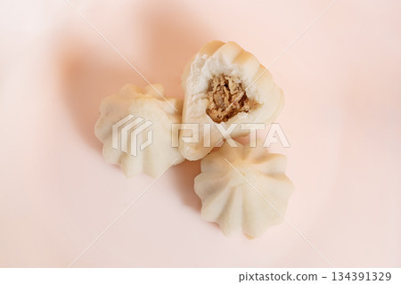 Three steamed sweet modak rice dumplings for Ganesh festival Three steamed sweet modak rice dumplings for Ganesh festival 134391329