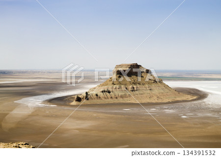 Mangystau region landscape, Karyn Zharyk depression, Kazakhstan 134391532