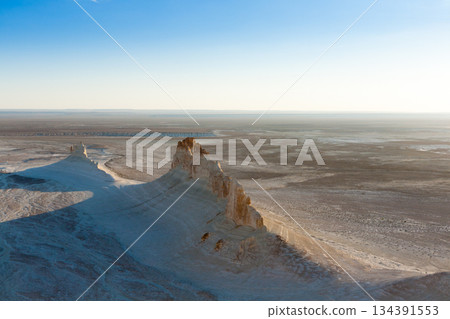 Beautiful Mangystau landscape, Kazakhstan. Ak Orpa pinnacles view, Bozzhira valley 134391553