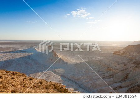 Beautiful Mangystau landscape, Kazakhstan. Ak Orpa pinnacles view, Bozzhira valley 134391554