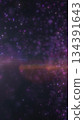 Cosmic background with sparkling purple particles and bokeh lights. Magical and dreamy starfield in deep space 134391643