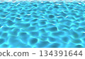 Bright glowing blue shiny transparent pool or sea water, liquid with waves and ripples background 134391644