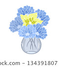 Bouquet of flowers in a vase vector illustration 134391807