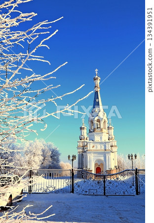 Russia, St. Petersburg, March 21, 2018, Church of the Holy Martyr Queen Alexandra on the Babigonsky hills 134391951