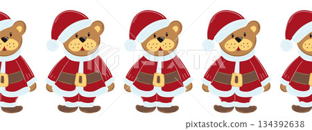 Christmas flat seamless border. New Year illustration 134392638