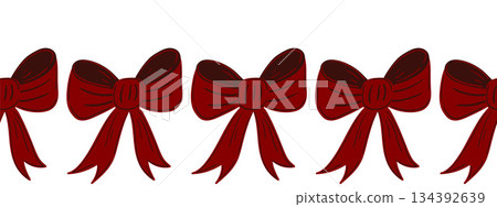 Christmas flat seamless border. New Year illustration 134392639